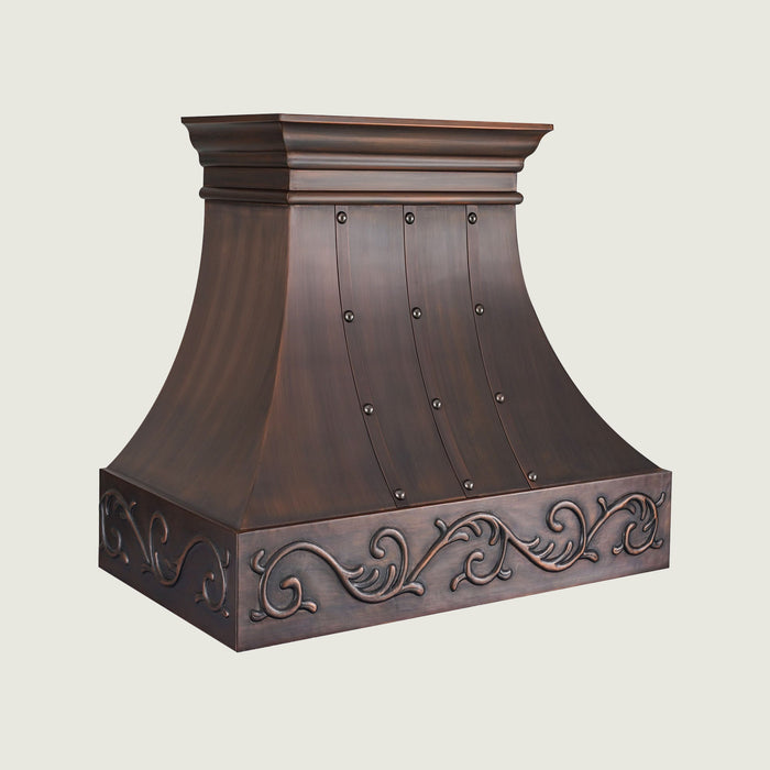 Custom Smooth Curved Copper Range Hood - CHCR01