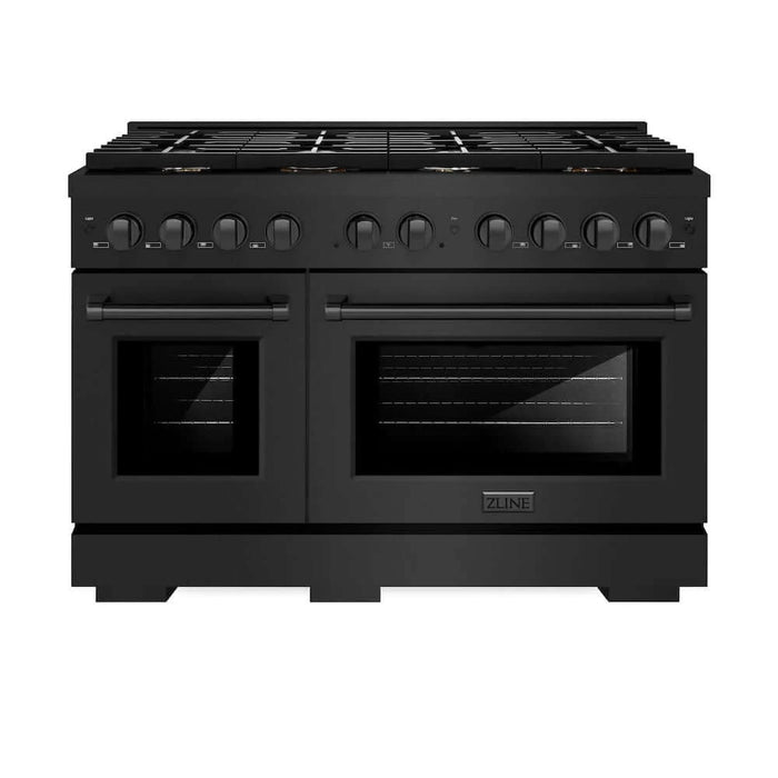 ZLINE 48 in.Gas Range, Convection Gas Oven, Brass Burner, Black Stainless Steel, SGRB-BR-48