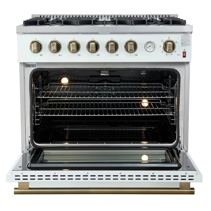 FORNO Marco 36" Gas on Gas Range FFSGS6277-36WHT