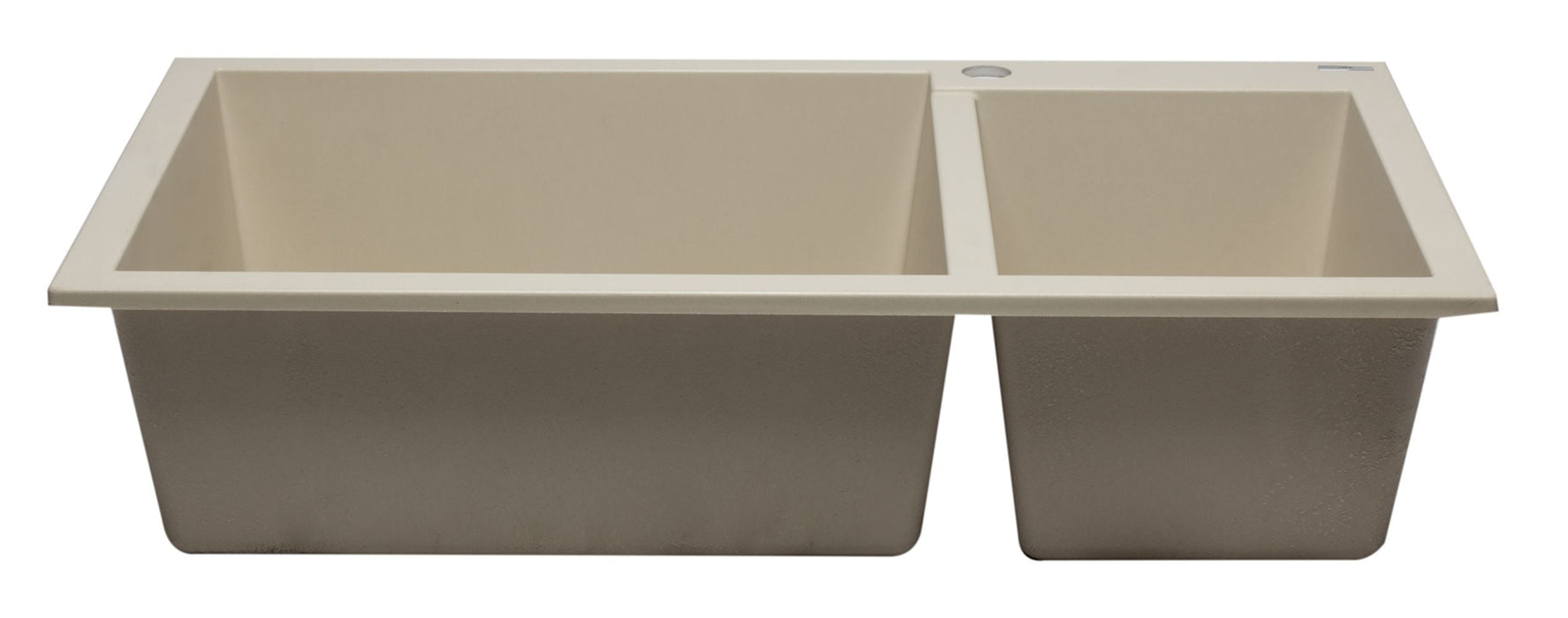 ALFI brand 34" Double Bowl Drop In Granite Composite Kitchen Sink AB3319DI