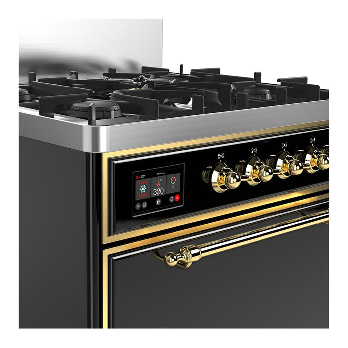 ILVE Majestic III 30" Dual Fuel Range, Glossy Black Copper Trim UM30QNR3BKP