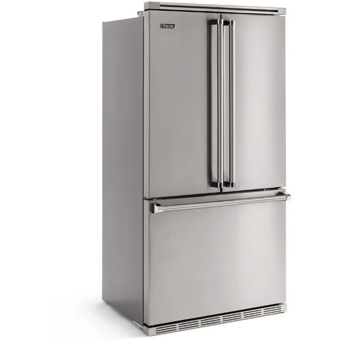 Viking® 3 Series 36" Stainless Steel Counter Depth Freestanding French Door Refrigerator RVFFR336SS