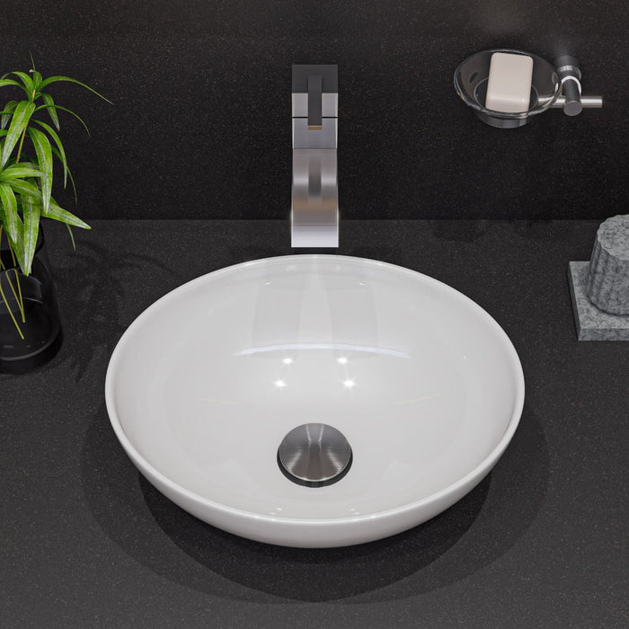 ALFI brand White 16" Egg Shape Above Mount Ceramic Sink ABC913