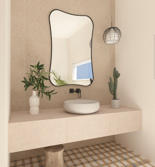 Hasha Italian Style Irregular Asymmetrical Bathroom Wall Mirror
