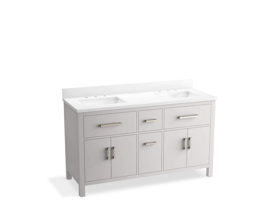 KOHLER Kresla 60" bathroom vanity cabinet, sink, quartz top K-40641-BD1