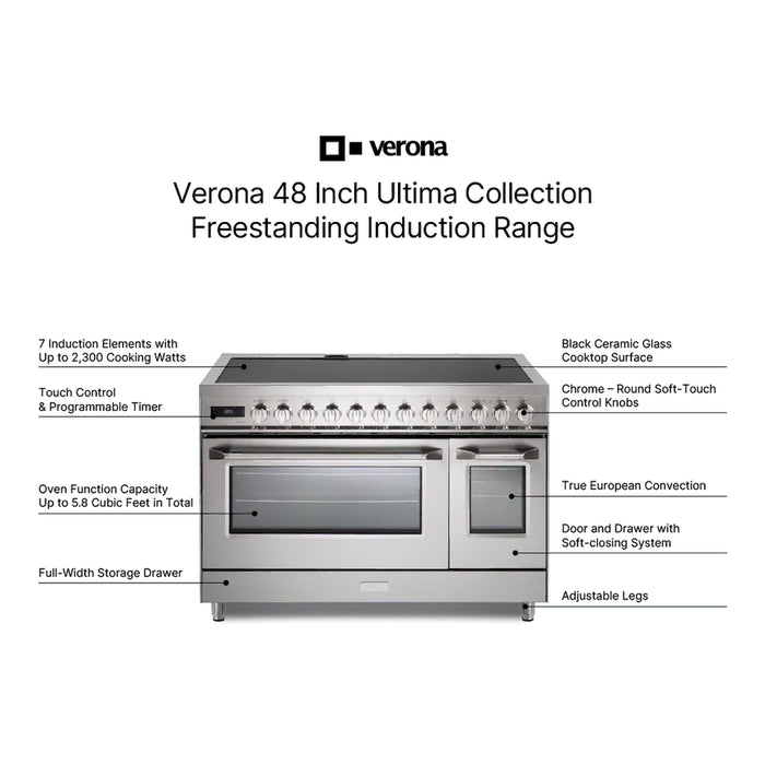 Verona 48" Ultima Collection Induction Range VUFSIE487DSS