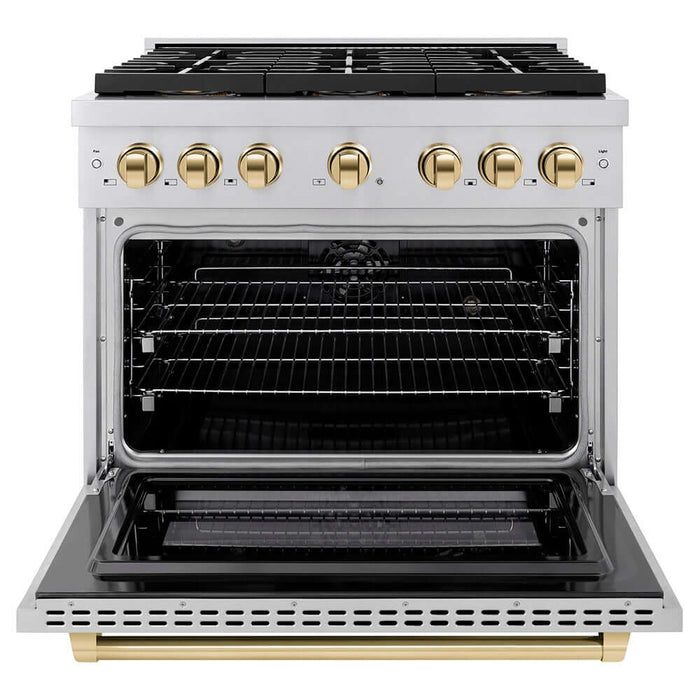 ZLINE 36" Paramount Dual Fuel Range DuoPro™ Cooktop, Electric Convection Oven PSDRZ-36-G
