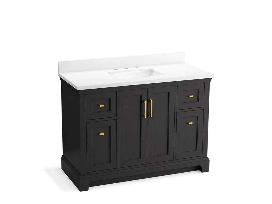 KOHLER Charlemont 48" bathroom vanity cabinet, sinks, quartz top K-29262-BD1