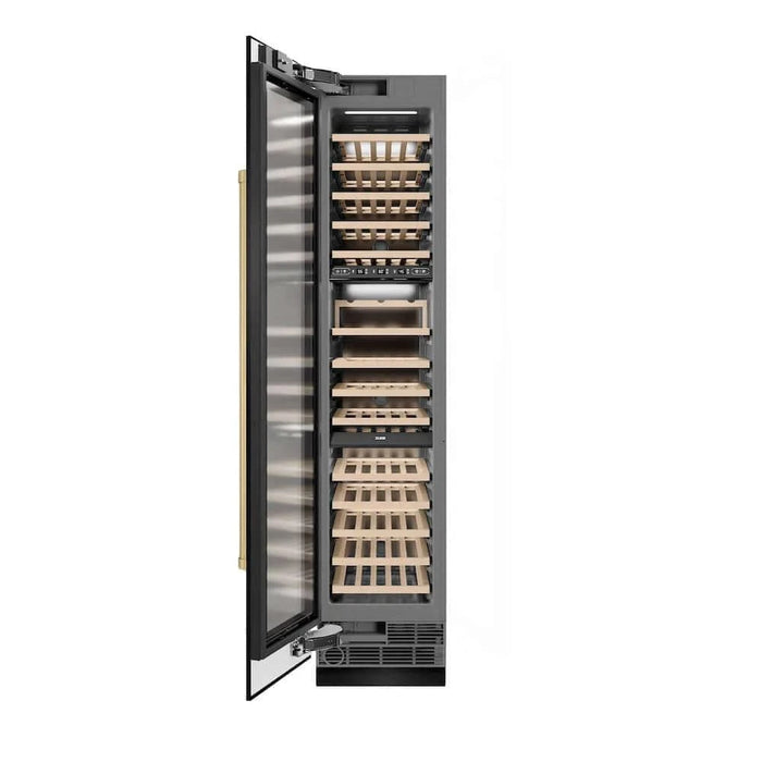 ZLINE 18"Triple Zone 68 Bottle Left Hinge Column Wine Cooler, Black Stainless Steel Champagne Bronze RCWVLZ-BS-18-CB