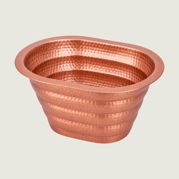 Nauxus Round Custom Handmade Copper Bathroom Sink RCB04-NX