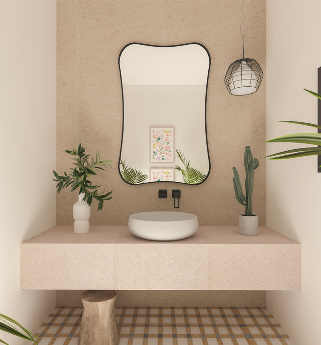 Hasha Italian Style Irregular Asymmetrical Bathroom Wall Mirror