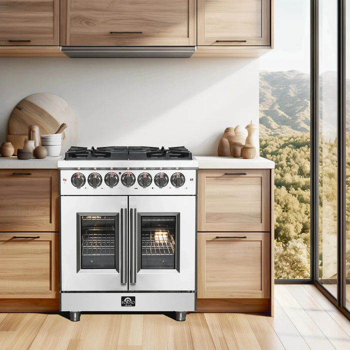 FORNO Massimo 30″ French Door Dual Fuel Range FFSGS6325-30