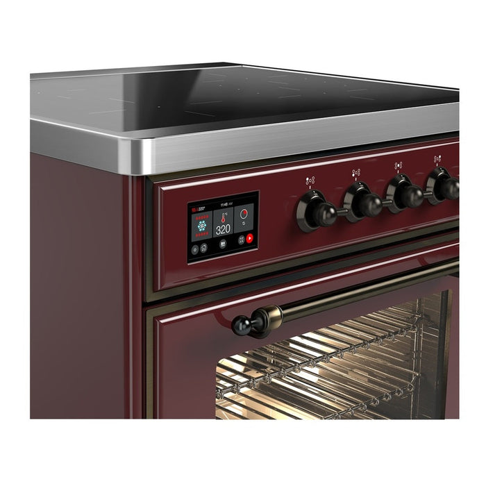 ILVE Majestic III 30" Induction Range, Burgundy, Burnished Trim UMIB30NR3BUB