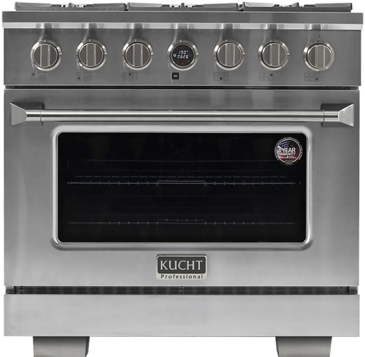 Kucht KX Series 36" Freestanding Dual Fuel Range Liquid Propane KXP36-SS/LP