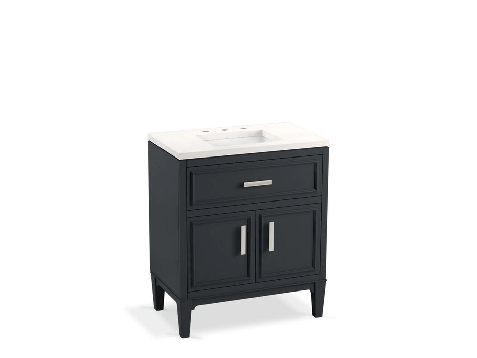 KOHLER Southerk 30" bathroom vanity cabinet, sink, quartz top K-33544-ASB