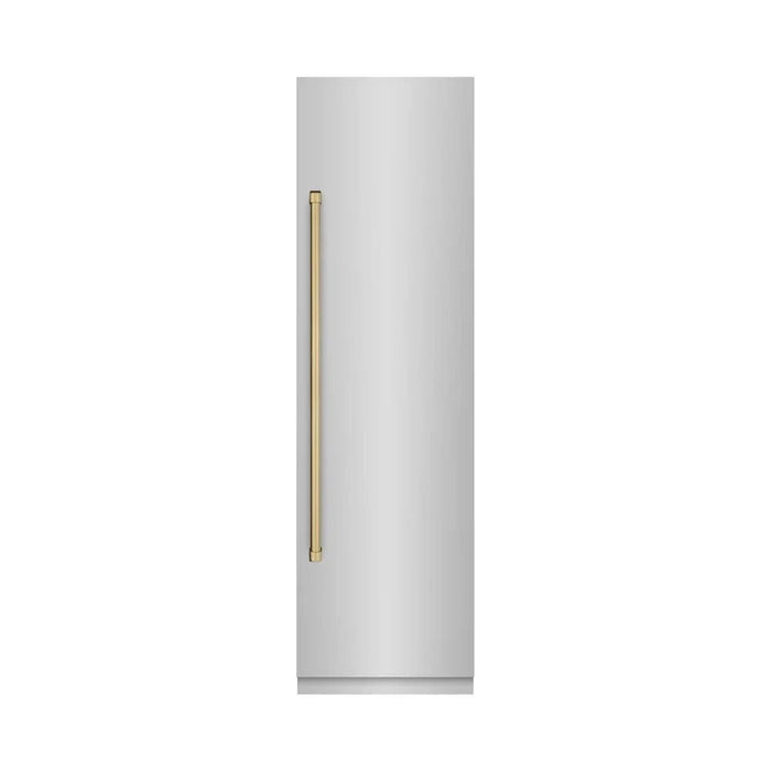 ZLINE 24" Column Refrigerator Stainless Steel, Graphite Gray Interior Champagne Bronze RCRVZ-30424-CB