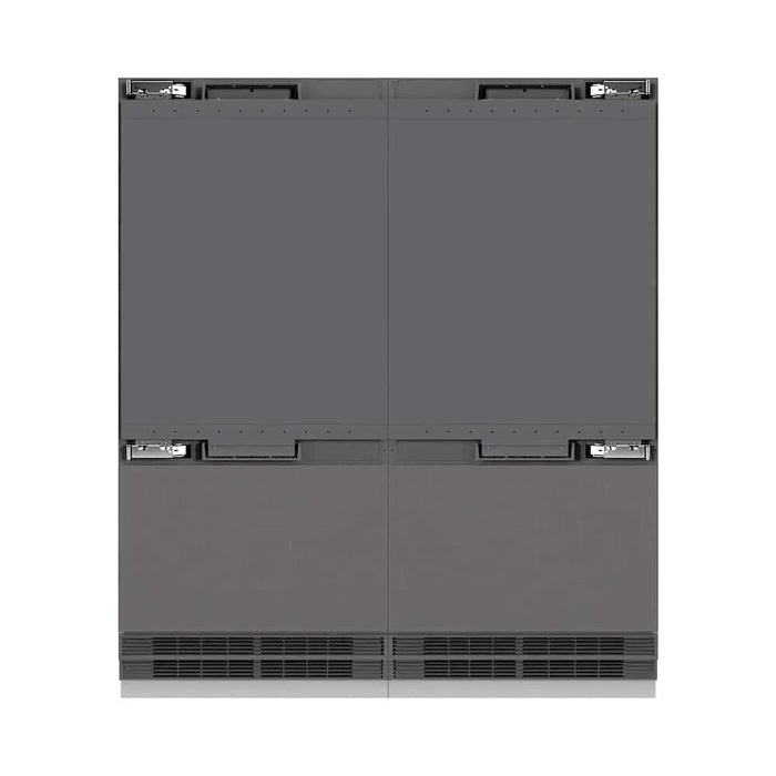 ZLINE 72" Panel Ready Built-In Bottom Freezer Refrigerator,Water Dispenser, Ice Maker,Graphite Gray Polished Gold GRBITZ-72-G