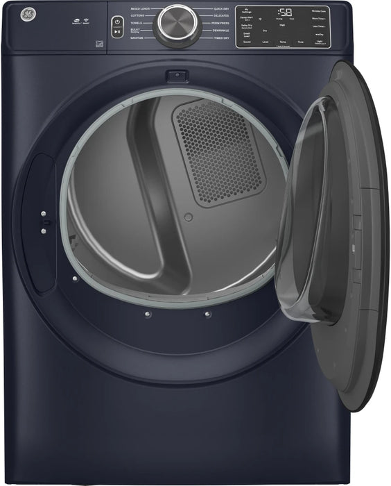 GE 28" Smart Front Load Electric Dryer, Sapphire Blue, GFD55ESPRRS