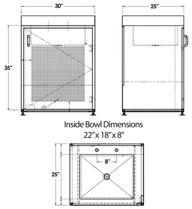 Whitehaus Single Door Stainless Steel Sink Vanity WHNC30CAB