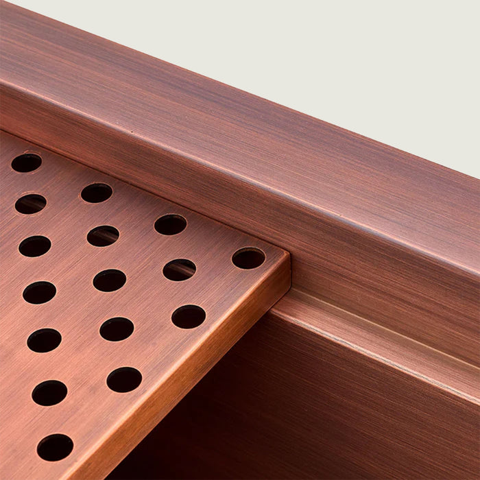 Nauxus Custom Workstation Undermount Copper Kitchen Sink, UDMK02-NX
