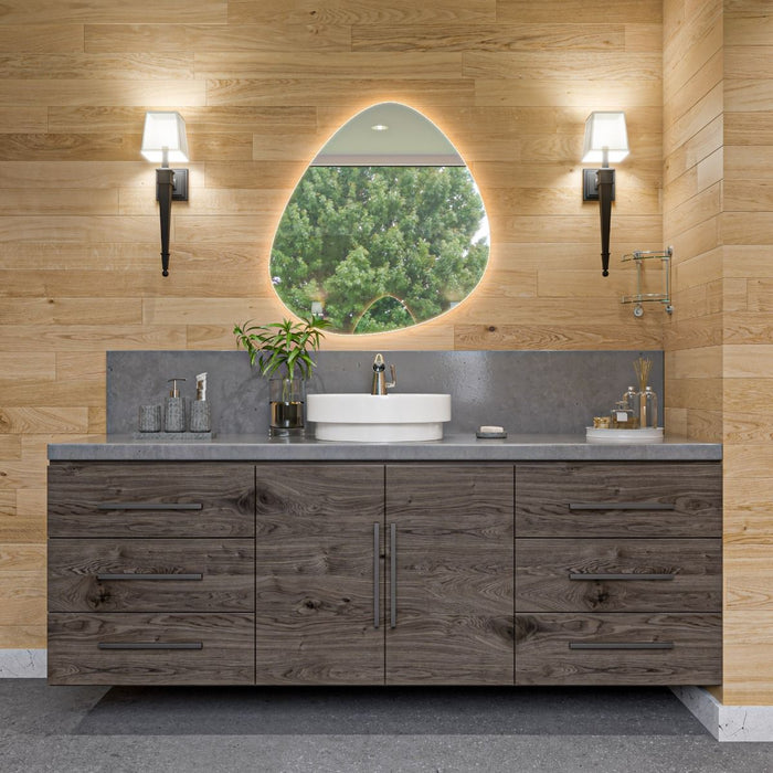 ALFI brand White 19" Round Semi Recessed Ceramic Sink, Faucet Hole ABC702