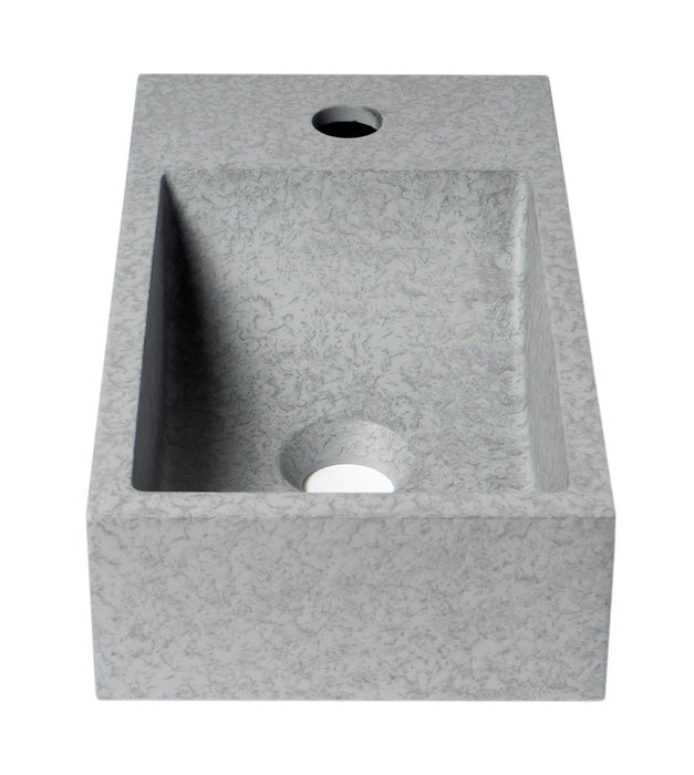 ALFI brand 16" Small Rectangular Solid Concrete Gray Matte Wall Mounted Bathroom Sink ABCO108