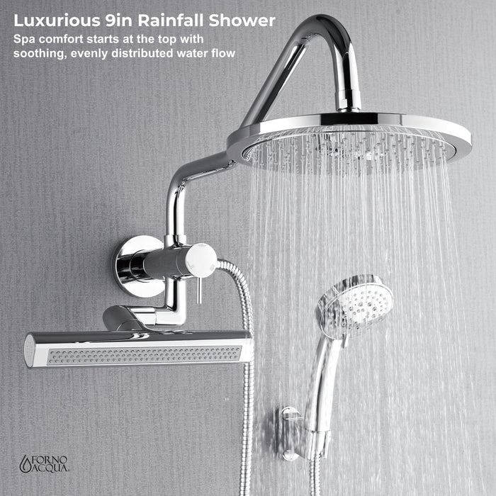 Forno Acqua AcquaFALL Mini Shower Head, Overhead Rainfall Shower SMW1CP-C8