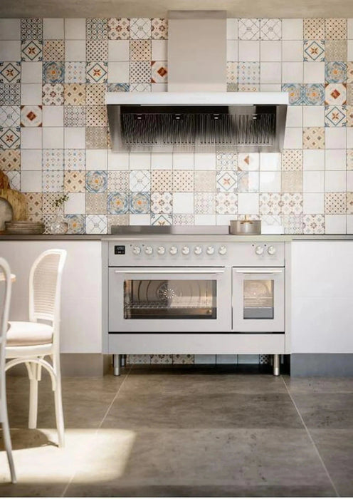 ILVE 48"Professional Plus Dual Fuel Range, White UP48FWMPWH