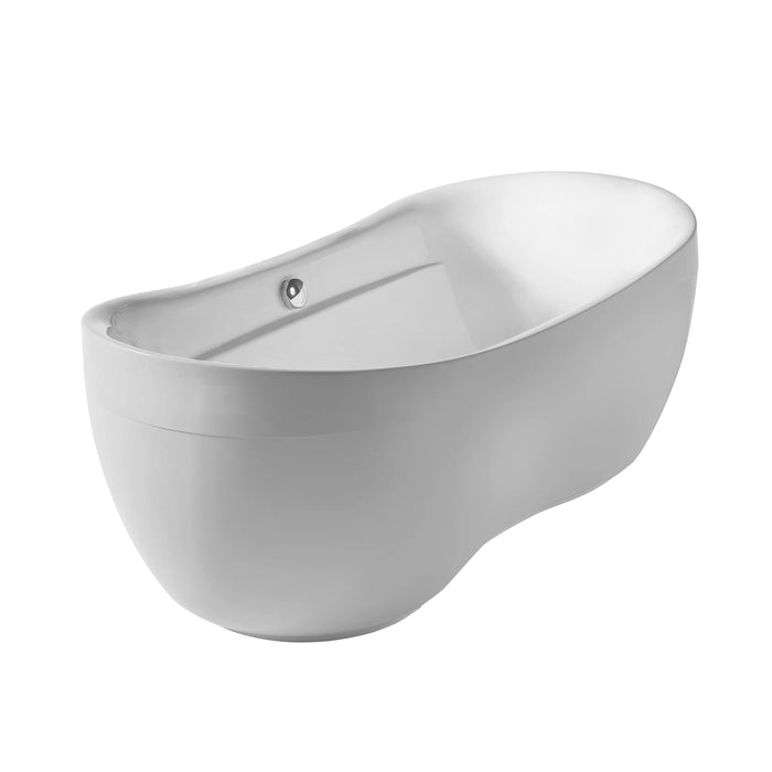 Whitehaus Oval Freestanding Acrylic Soaking Bathtub WHYB170BATH