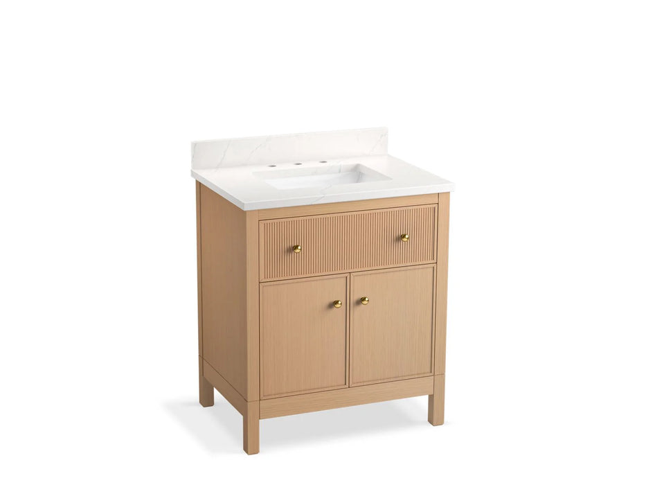 KOHLER Malin by Studio McGee 30" bathroom vanity cabinet, sinks, quartz top K-35019