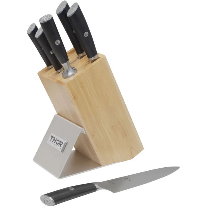 THOR 7-Piece Knife Set with Knife Block - Angle View