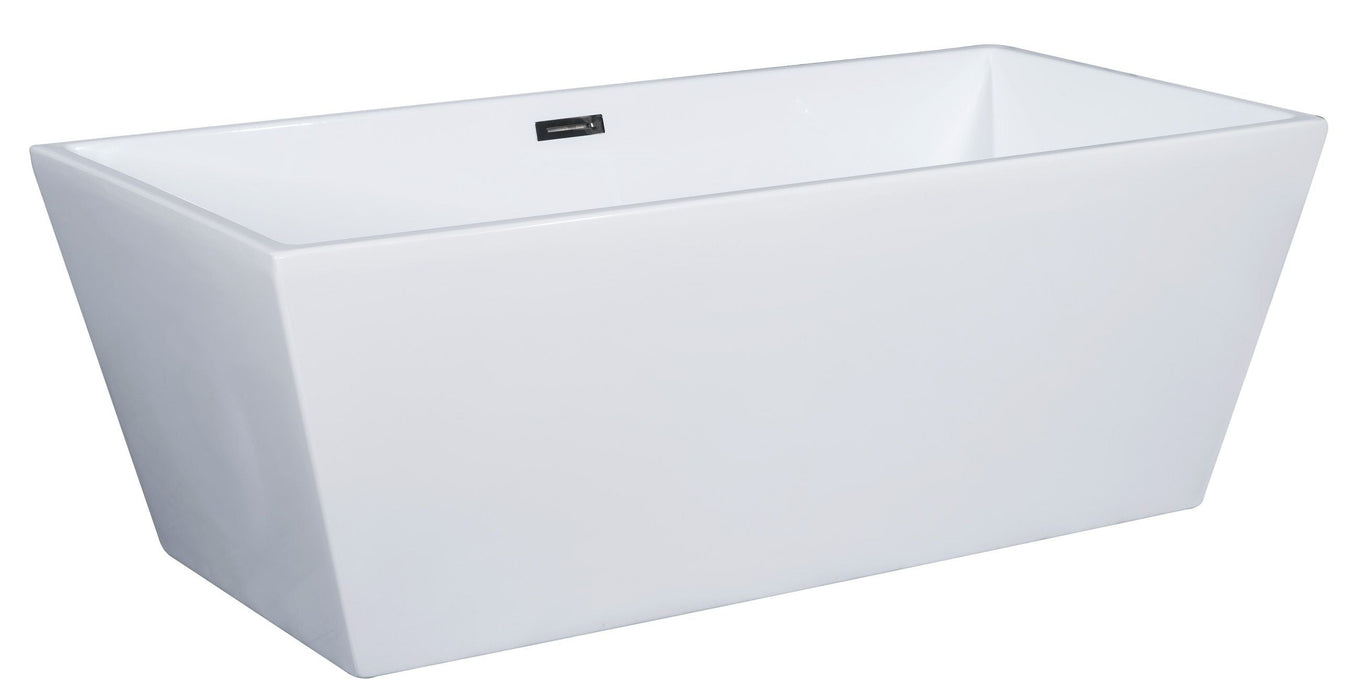ALFI brand 67" White Rectangular Acrylic Free Standing Soaking Bathtub AB8832