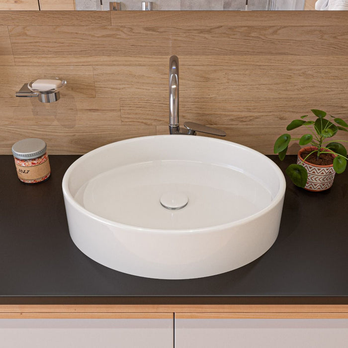 ALFI brand White 22" Oval Above Mount Ceramic Sink ABC911