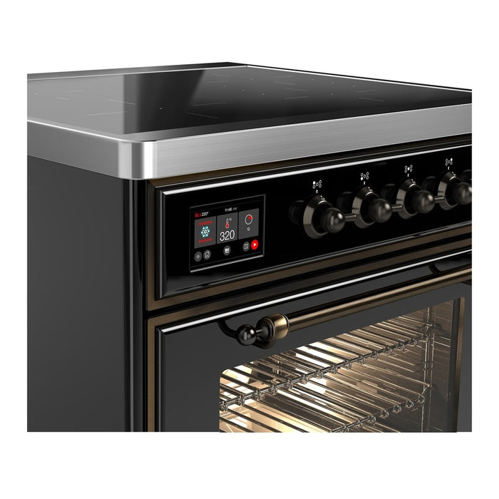 ILVE 30" Majestic III Induction Range Glossy Black Burnished Trim UMIB30NR3BKB