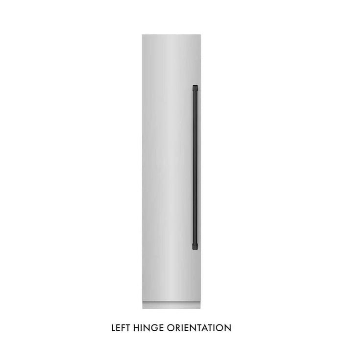 ZLINE 18" Left Hinge Column Freezer Stainless Steel, Graphite Gray Interior Matte Black RCFVLZ-30418-MB
