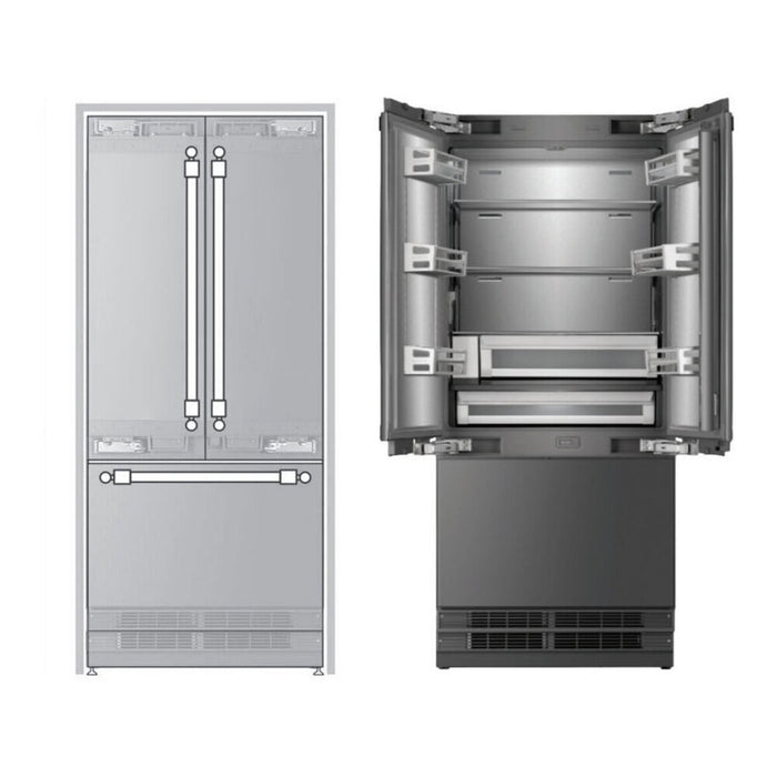 ILVE 36" Built-In French Door Refrigerator, Panel Ready URFD36SIWPRY