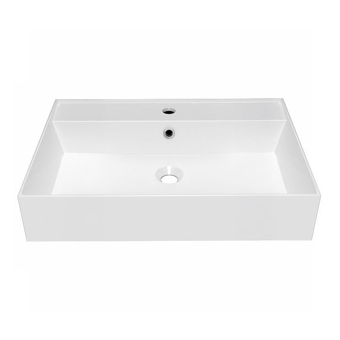 Whitehaus 24" Rectangular Wall Mount Basin, Single Faucet, Overflow B-AG61-1H