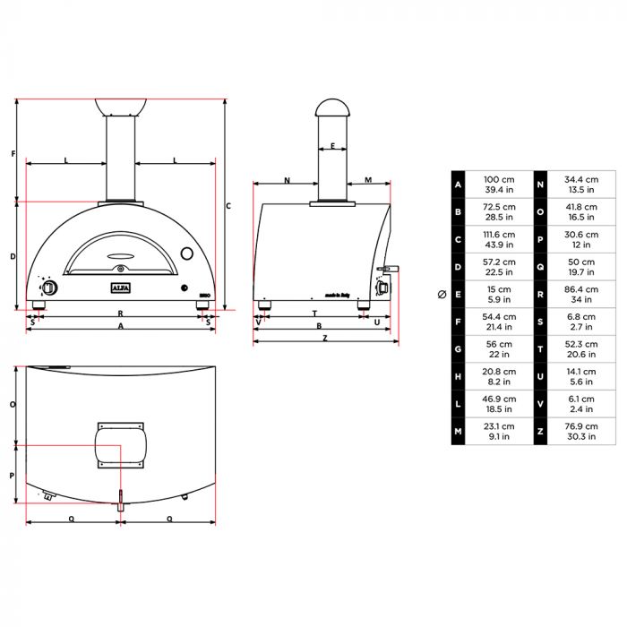 Alfa Brio 27" Countertop Gas Pizza Oven, FXBRIO-GROA-U