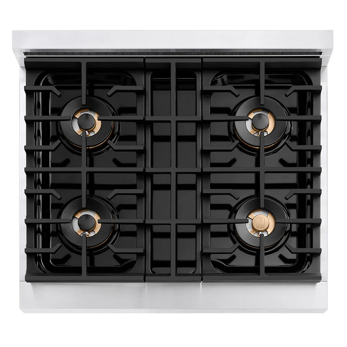 ZLINE 30" Paramount Dual Fuel Range DuoPro™ Cooktop, Electric Convection Oven PSDRS-BLM-30