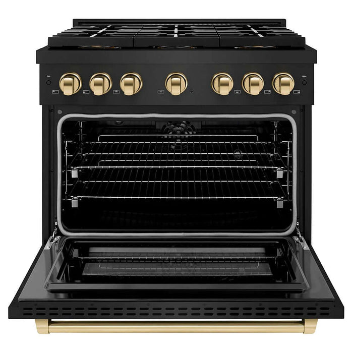 ZLINE 36" Paramount Dual Fuel Range DuoPro™ Cooktop, Electric Convection Oven PSDRBZ-36-G