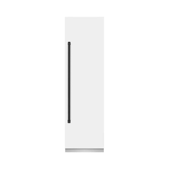 ZLINE 24" Column Refrigerator White Matte Stainless Steel, Graphite Gray Interior Matte Black RCRVZ-WM-24-MB