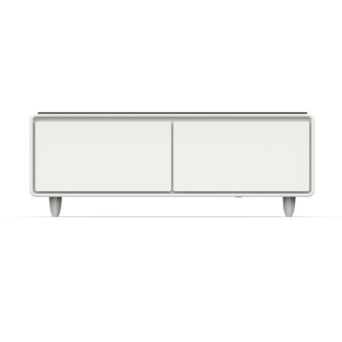 FORNO Evoluto 51" Smart Coffee Table – Dual Fridge Drawers Black in White FCTFR7006-51WHT