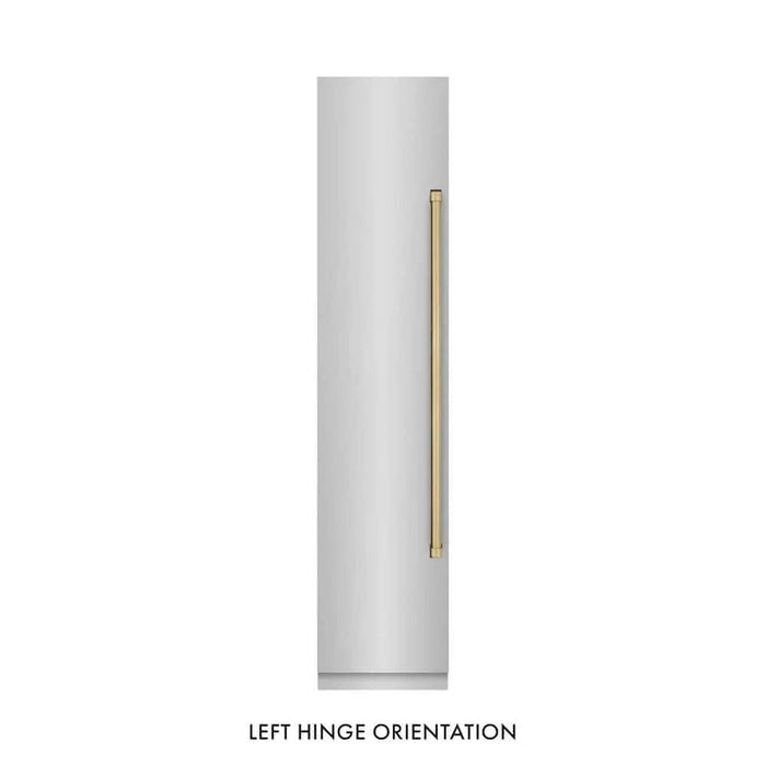 ZLINE 18" Left Hinge Column Freezer Stainless Steel, Graphite Gray Interior Champagne Bronze RCFVLZ-30418-CB