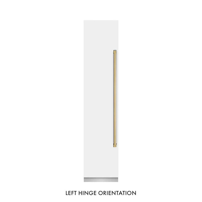 ZLINE 18" Left Hinge Column Freezer White Matte Stainless Steel, Graphite Gray Interior Polished Gold RCFVLZ-WM-18-G