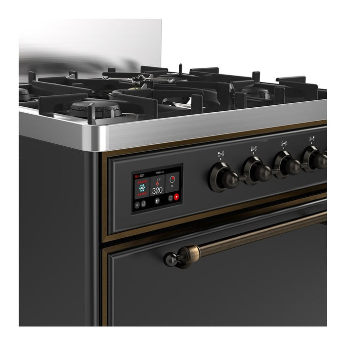 ILVE Majestic III 30" Dual Fuel Range, Matte Graphite Burnished Trim UM30QNR3MGB