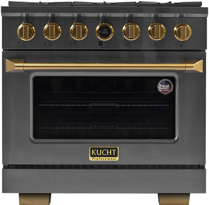 Kucht 36" Freestanding Dual Fuel Range  Liquid Propane KXP36/LP