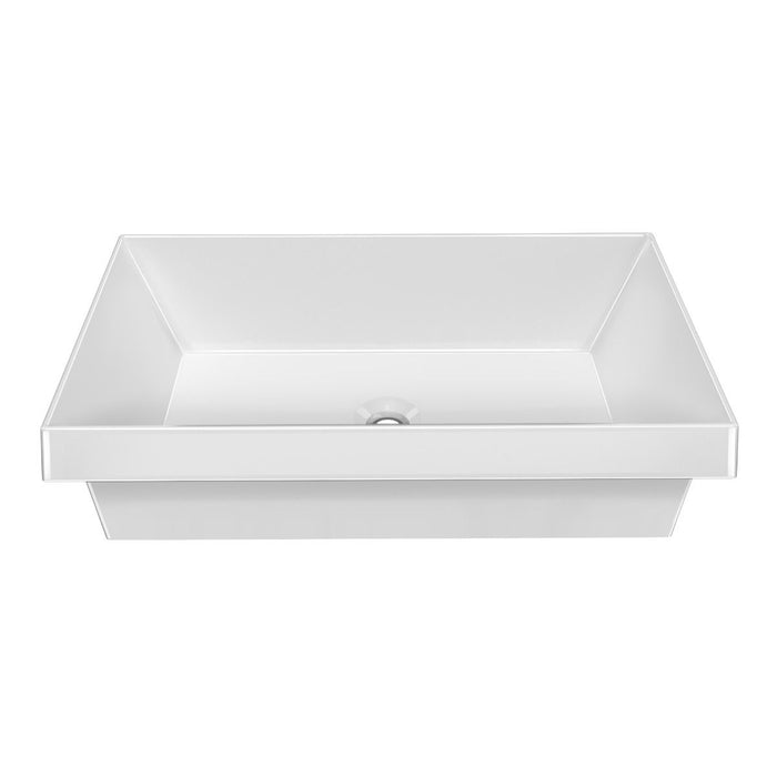Whitehaus 24" Rectangular Semi-Recessed Basin, Center Drain Location B-AGS60