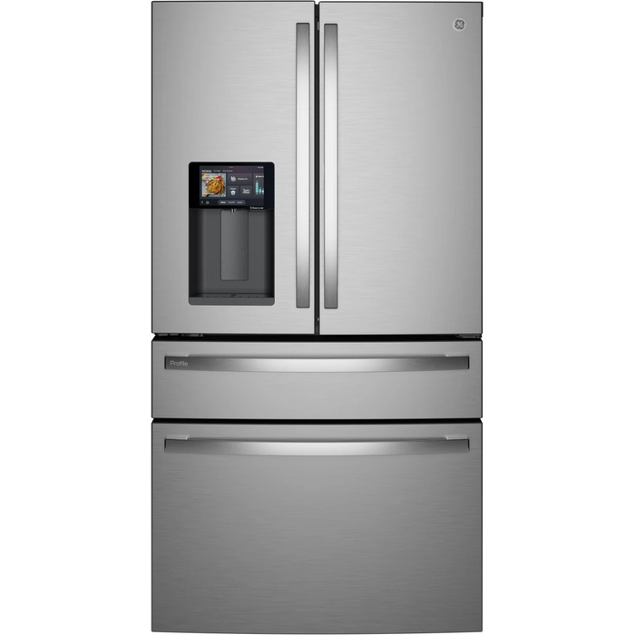 GE 36" Freestanding 4-Door French-Door Smart Refrigerator, PVD28HYYFS