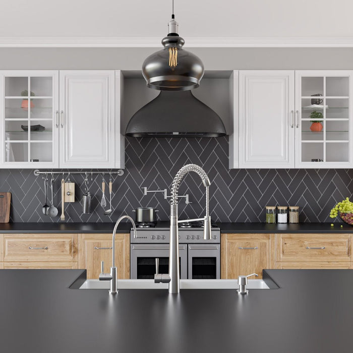 ALFI brand Solid Stainless Steel Pull Out Commercial Kitchen Faucet AB2039