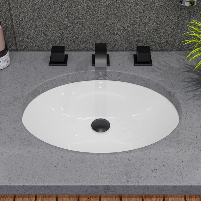 ALFI brand White 23" Oval Undermount Ceramic Sink ABC602